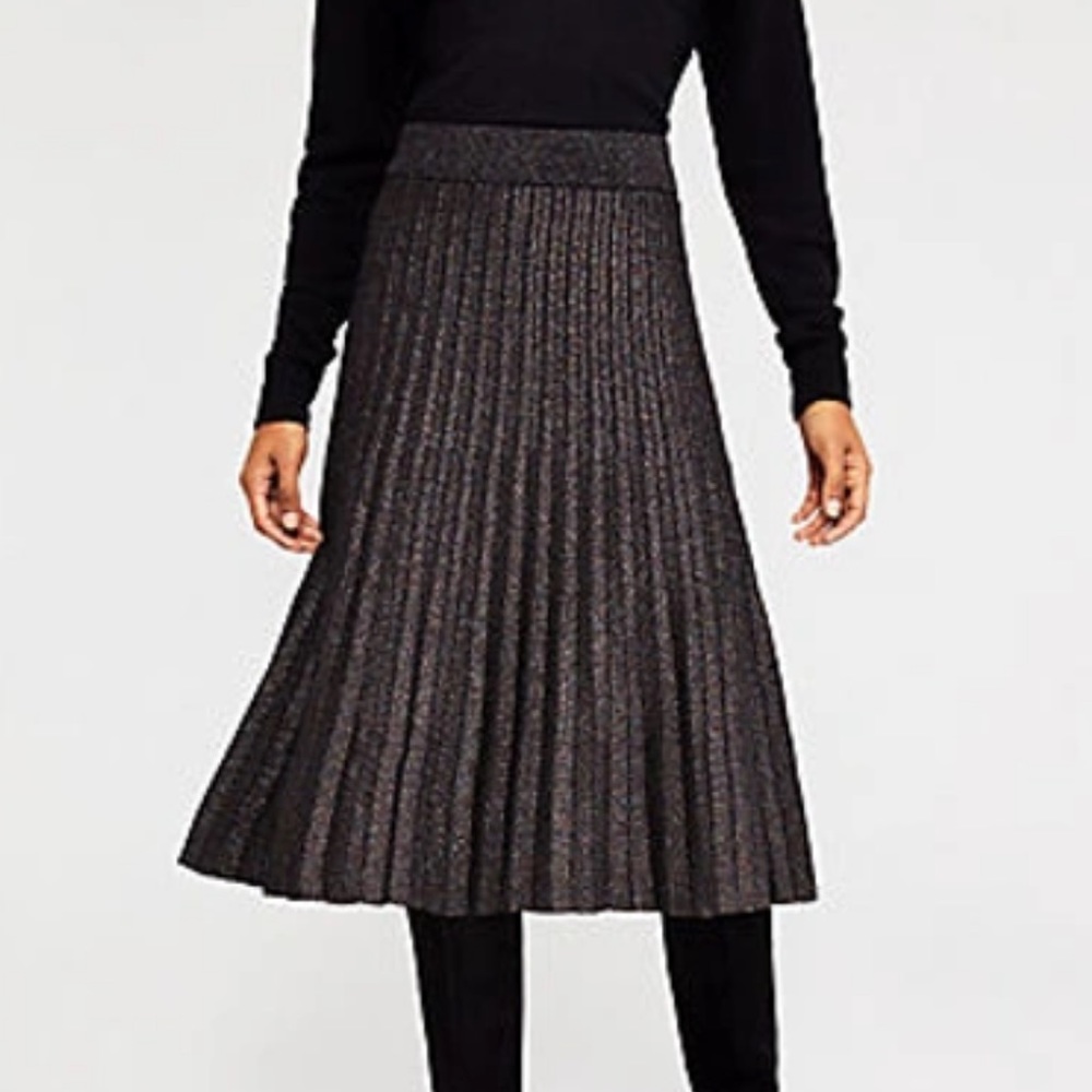 Shimmer Pleated Sweater Skirt - Picture 1 of 1
